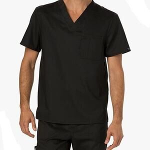 Cherokee Men's V-neck scrub top black medium with chest pocket